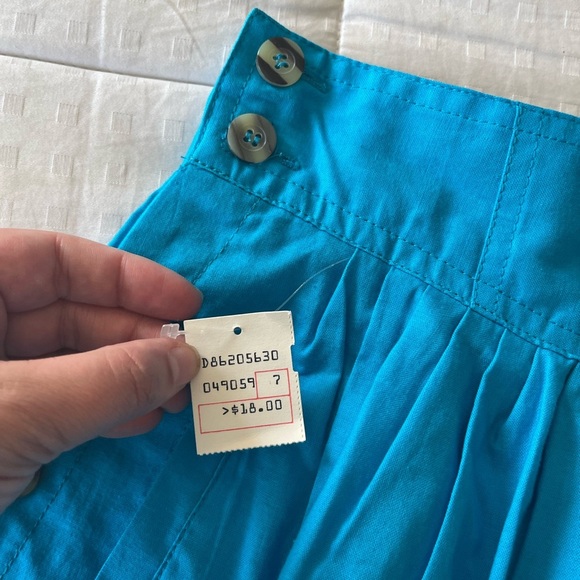 Vintage Deadstock 80s/90s Pleated Button-Front Turquoise Shorts S - Picture 7 of 14